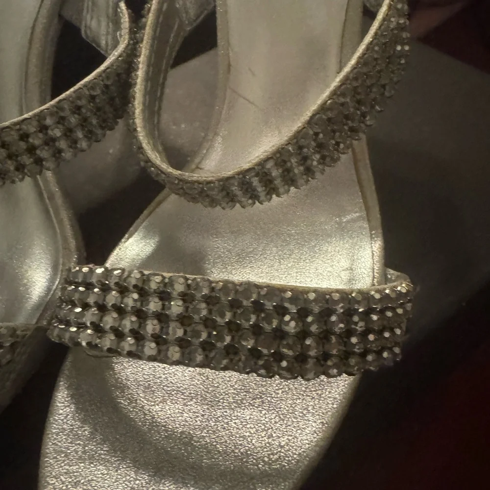 Pelle Moda Silver Rhinestone Heels - Picture 6 of 6